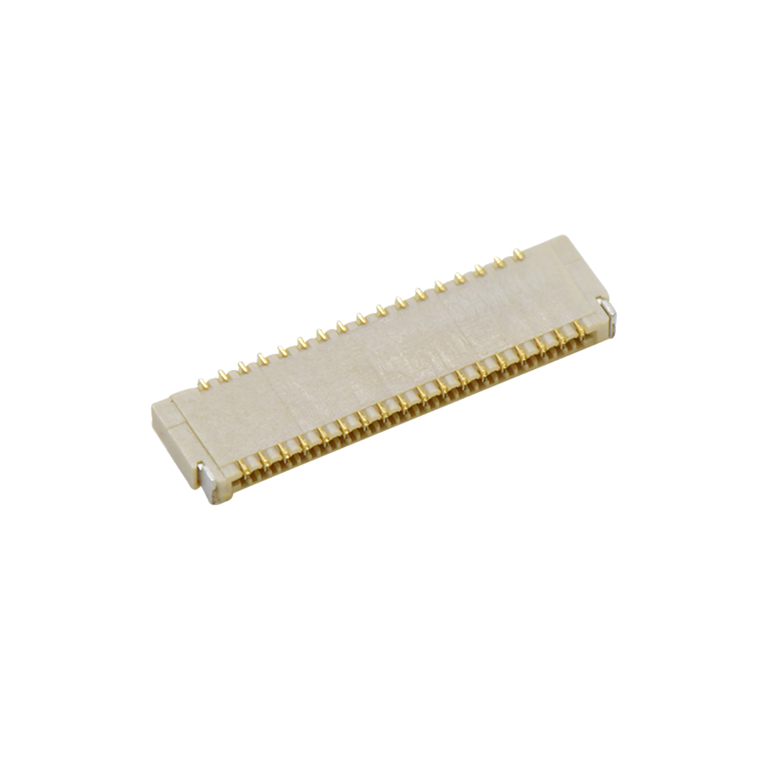Pitch 0.30mm H0.9mm双排卧贴后掀盖双面接 FPC 35pin 本色 镀全金G/F